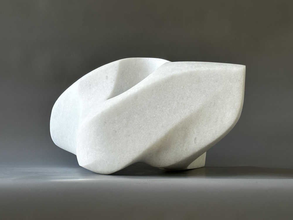 Sophie Elizabeth Thompson - Blanco Evo - White Marble Abstract Sculpture